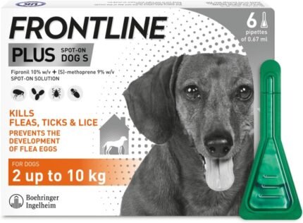 FRONTLINE SPOT ON PLUS Flea, Tick Treatment Small Dogs 2-10Kg 6 pipettes